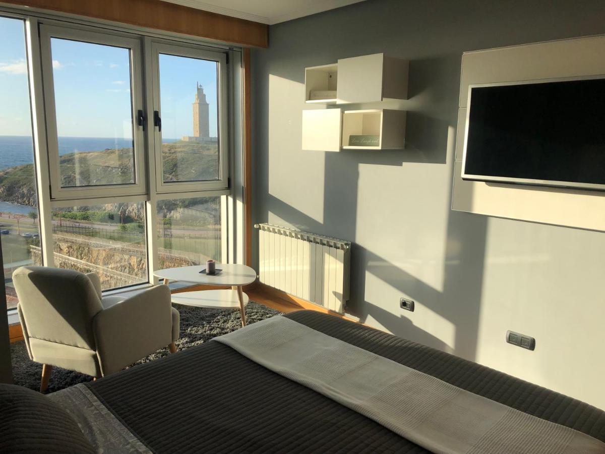 Parking, Vistas Al Mar Y Tres Habitaciones A Coruña Kültér fotó