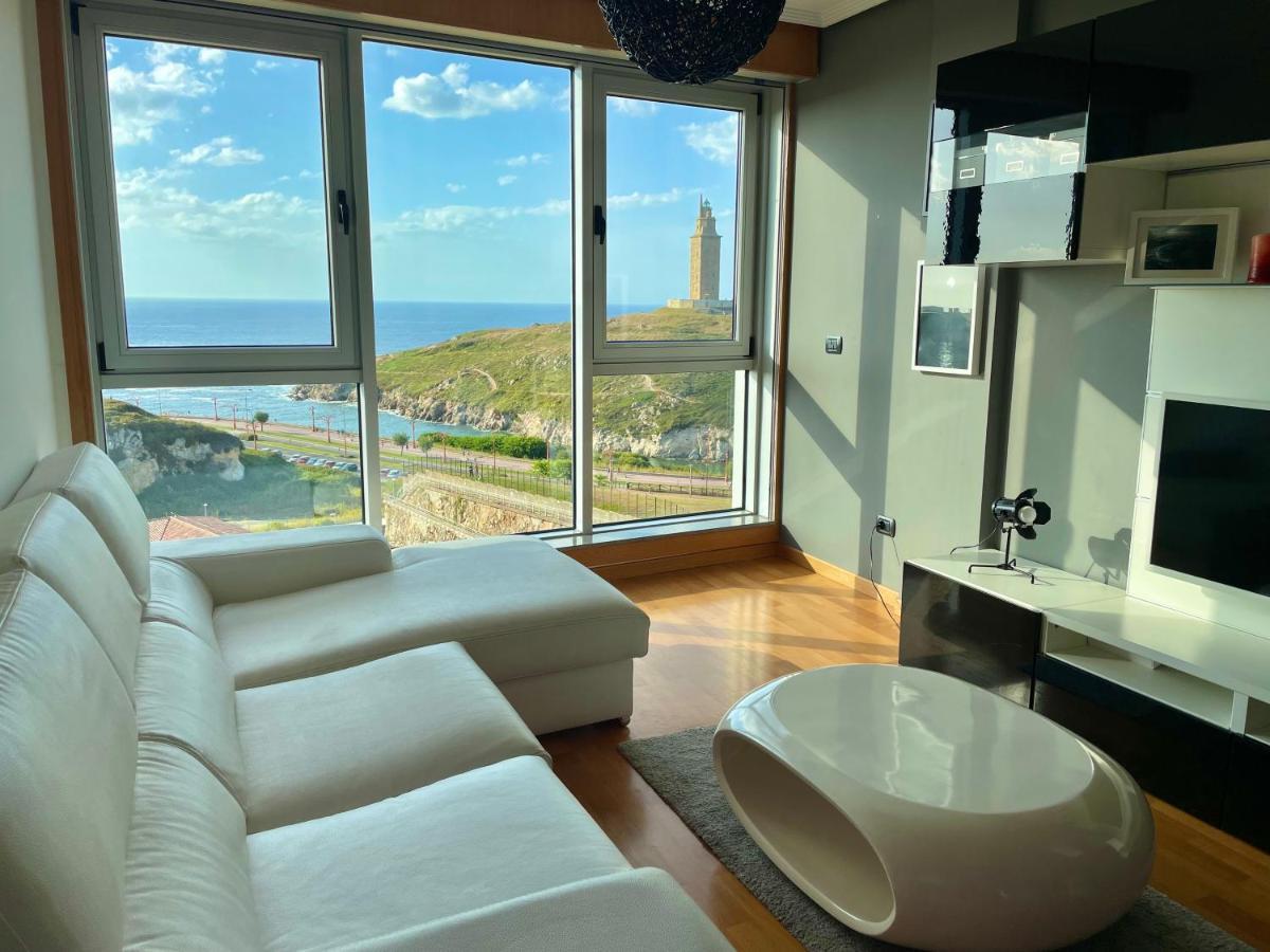 Parking, Vistas Al Mar Y Tres Habitaciones A Coruña Kültér fotó