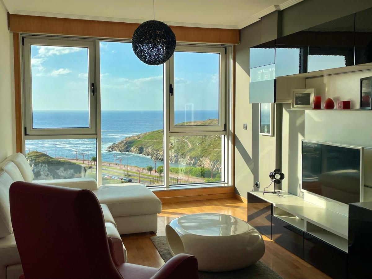 Parking, Vistas Al Mar Y Tres Habitaciones A Coruña Kültér fotó