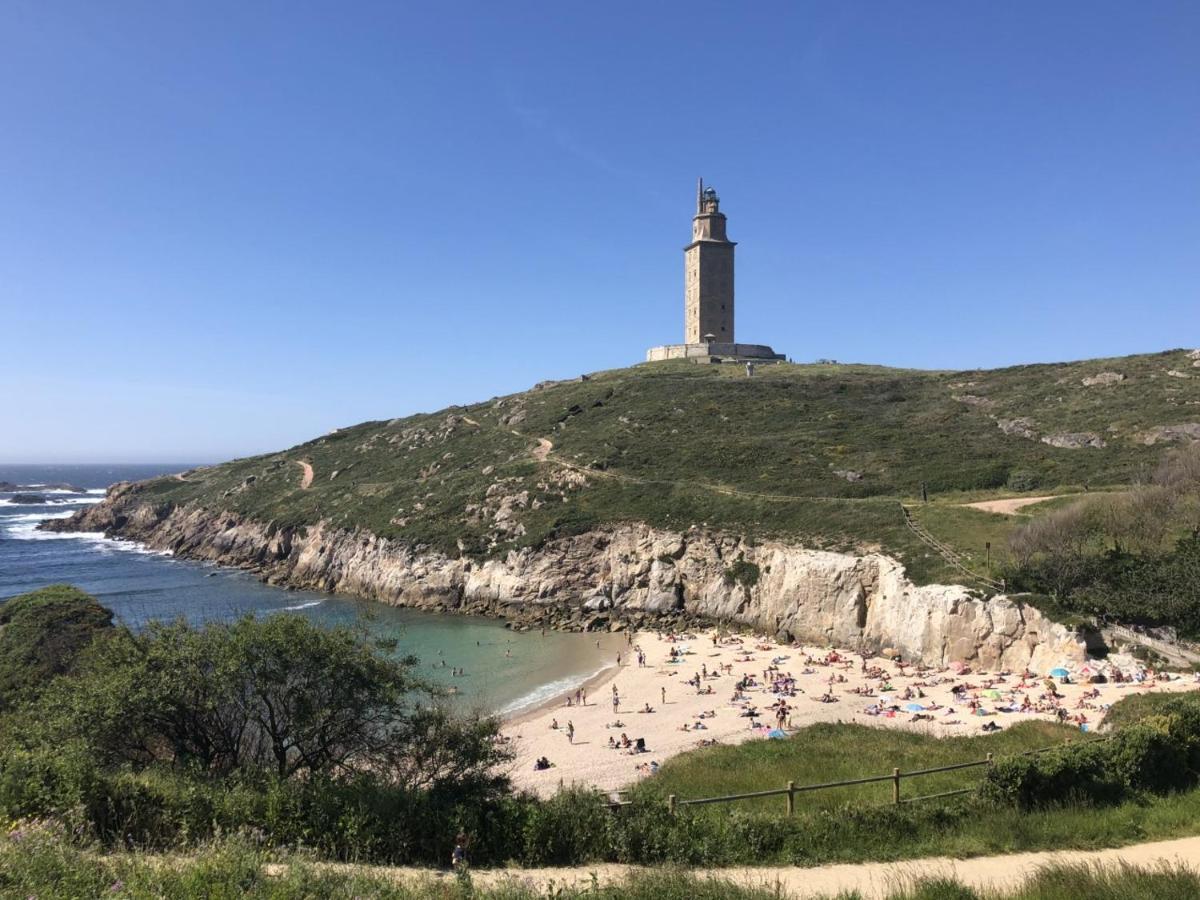 Parking, Vistas Al Mar Y Tres Habitaciones A Coruña Kültér fotó